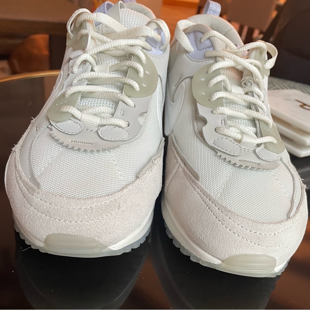 Nike Air Max 90 Futura Triple White (W) Sneakers Athletic Shoes - Picture 2 of 9